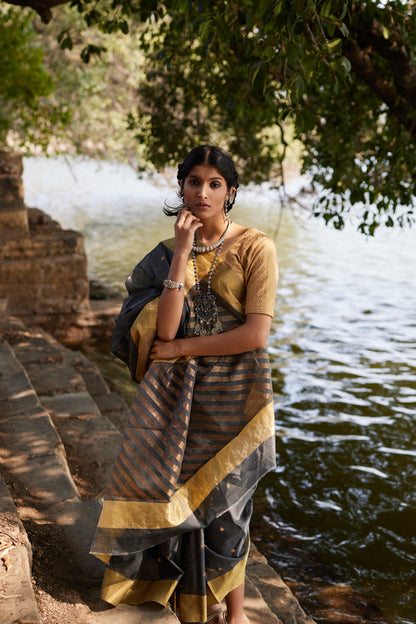 Nurani Neer Cotton Silk Chanderi Saree