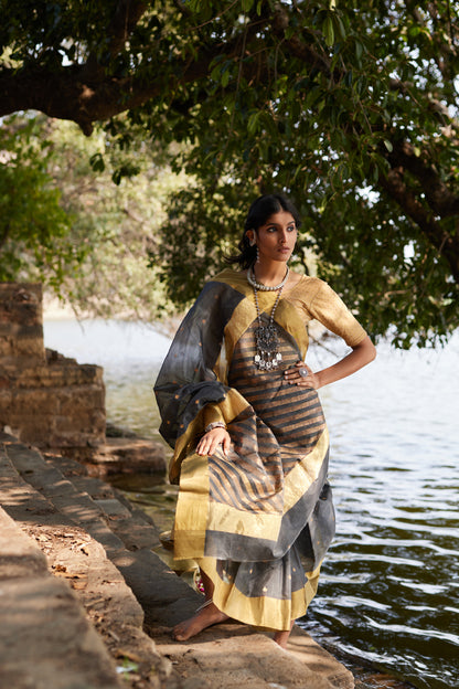 Nurani Neer Cotton Silk Chanderi Saree