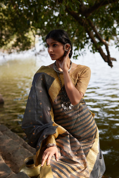 Nurani Neer Cotton Silk Chanderi Saree