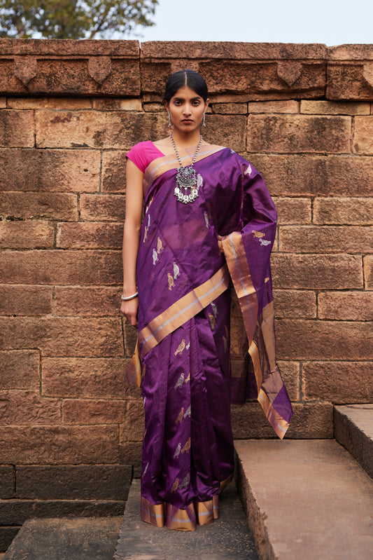 Tota Maina Raag Pattu Silk Chanderi Saree