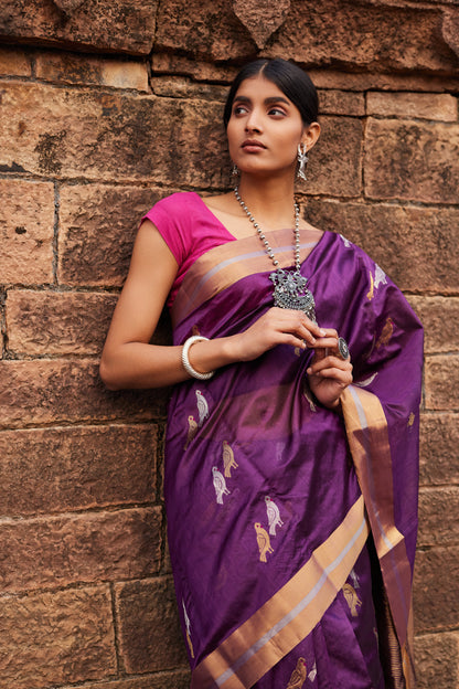 Tota Maina Raag Pattu Silk Chanderi Saree