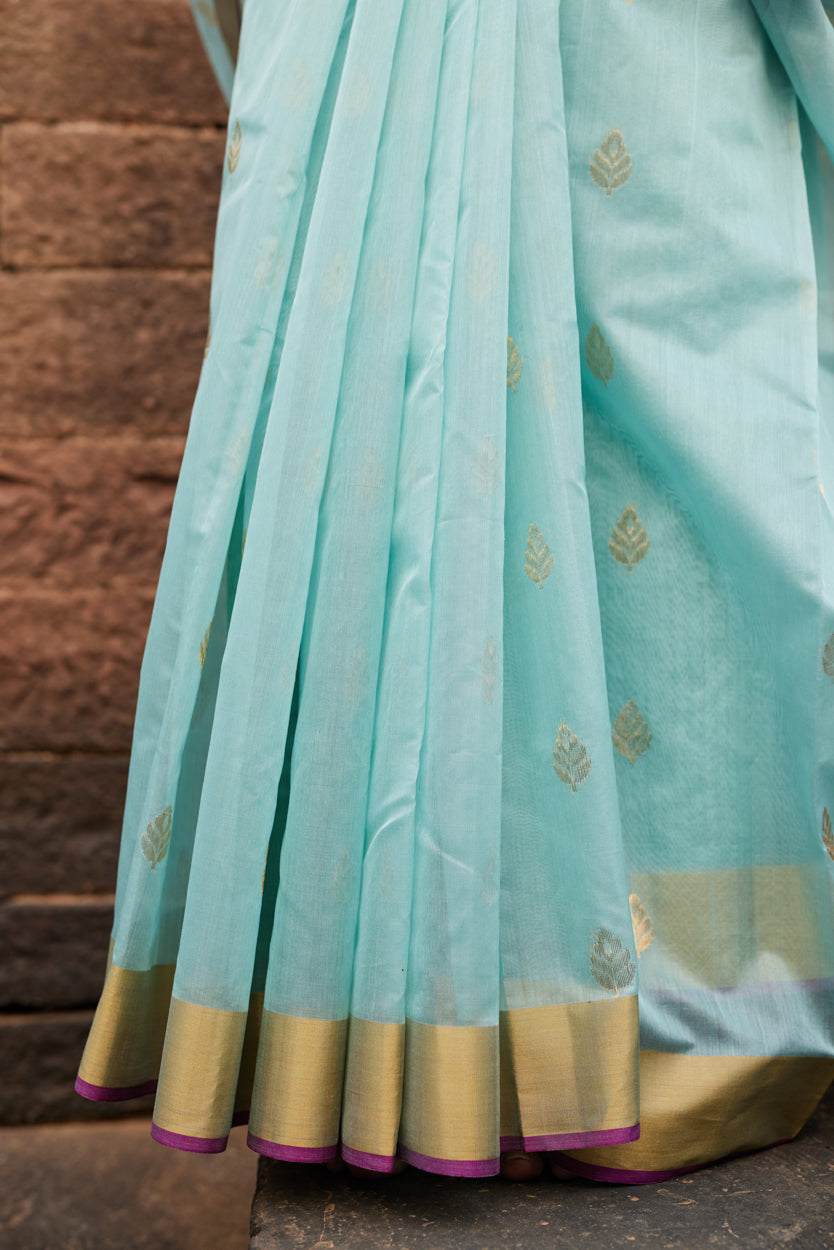 Neel Kusum Cotton Silk Chanderi Saree