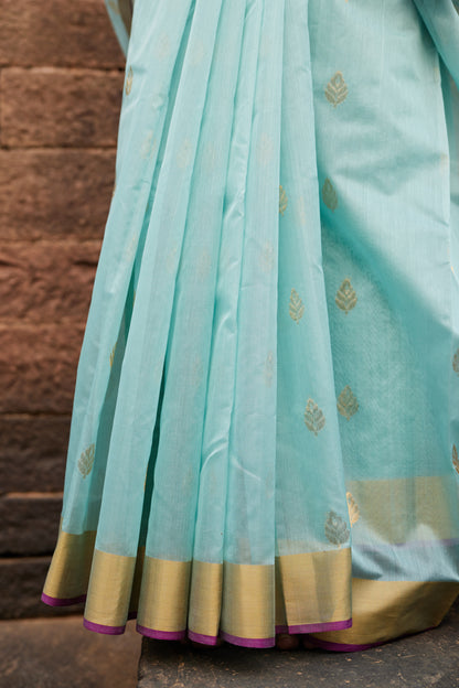 Neel Kusum Cotton Silk Chanderi Saree