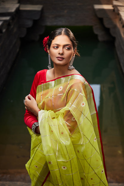 Meherani Kattan Silk Chanderi Saree