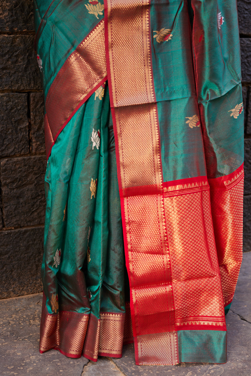 Noorani Nazm Pattu Silk Chanderi Saree