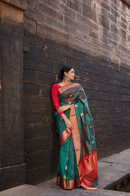 Noorani Nazm Pattu Silk Chanderi Saree