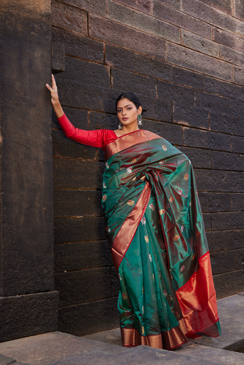 Noorani Nazm Pattu Silk Chanderi Saree