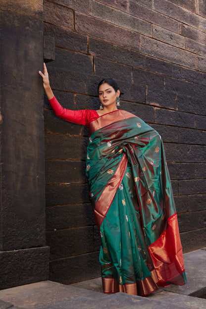 Noorani Nazm Pattu Silk Chanderi Saree