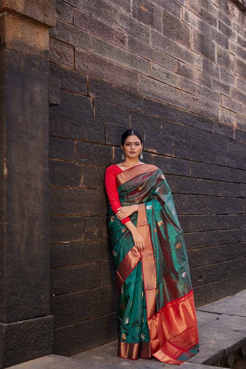 Noorani Nazm Pattu Silk Chanderi Saree