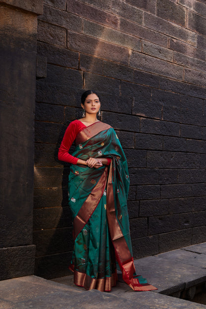 Noorani Nazm Pattu Silk Chanderi Saree