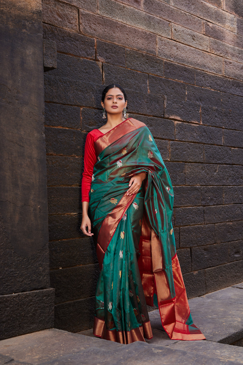Noorani Nazm Pattu Silk Chanderi Saree