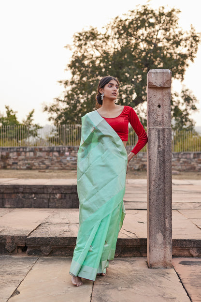 Akash Leela Pattu Silk Chanderi Saree