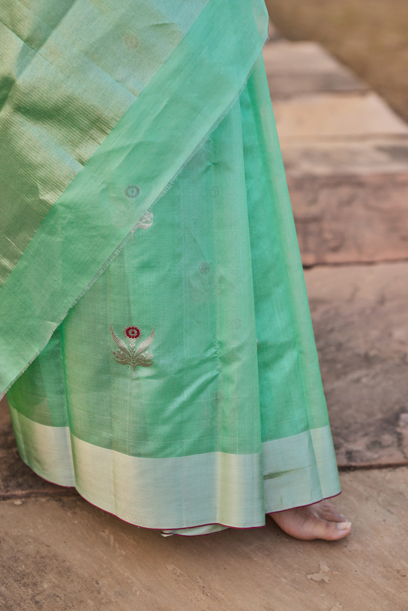 Akash Leela Pattu Silk Chanderi Saree