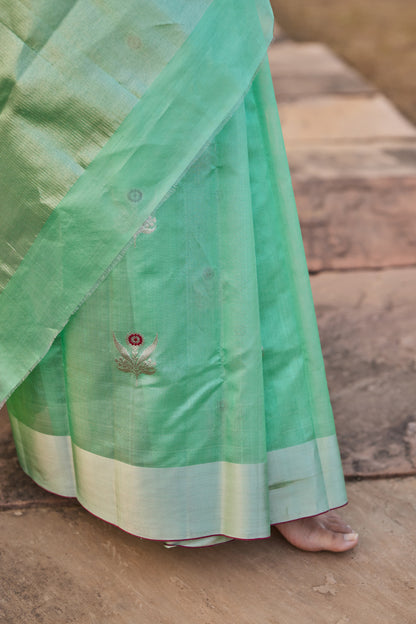Akash Leela Pattu Silk Chanderi Saree