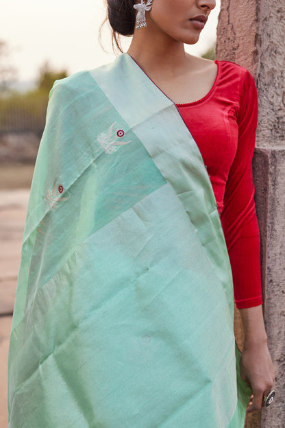 Akash Leela Pattu Silk Chanderi Saree