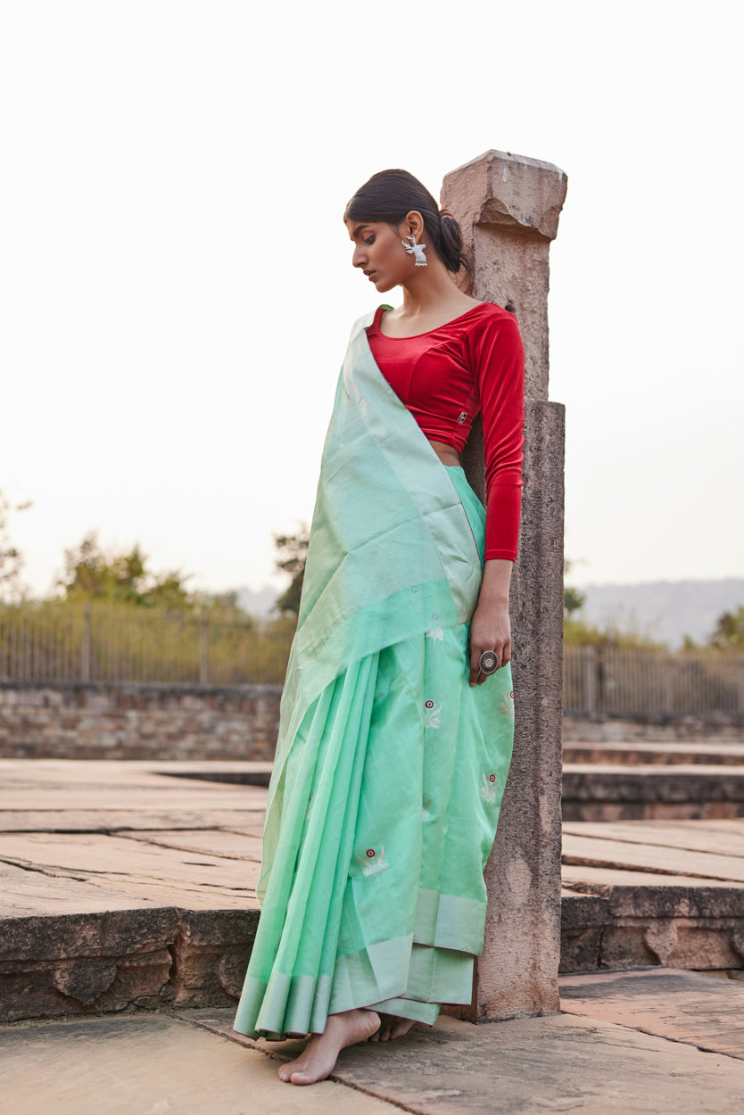 Akash Leela Pattu Silk Chanderi Saree