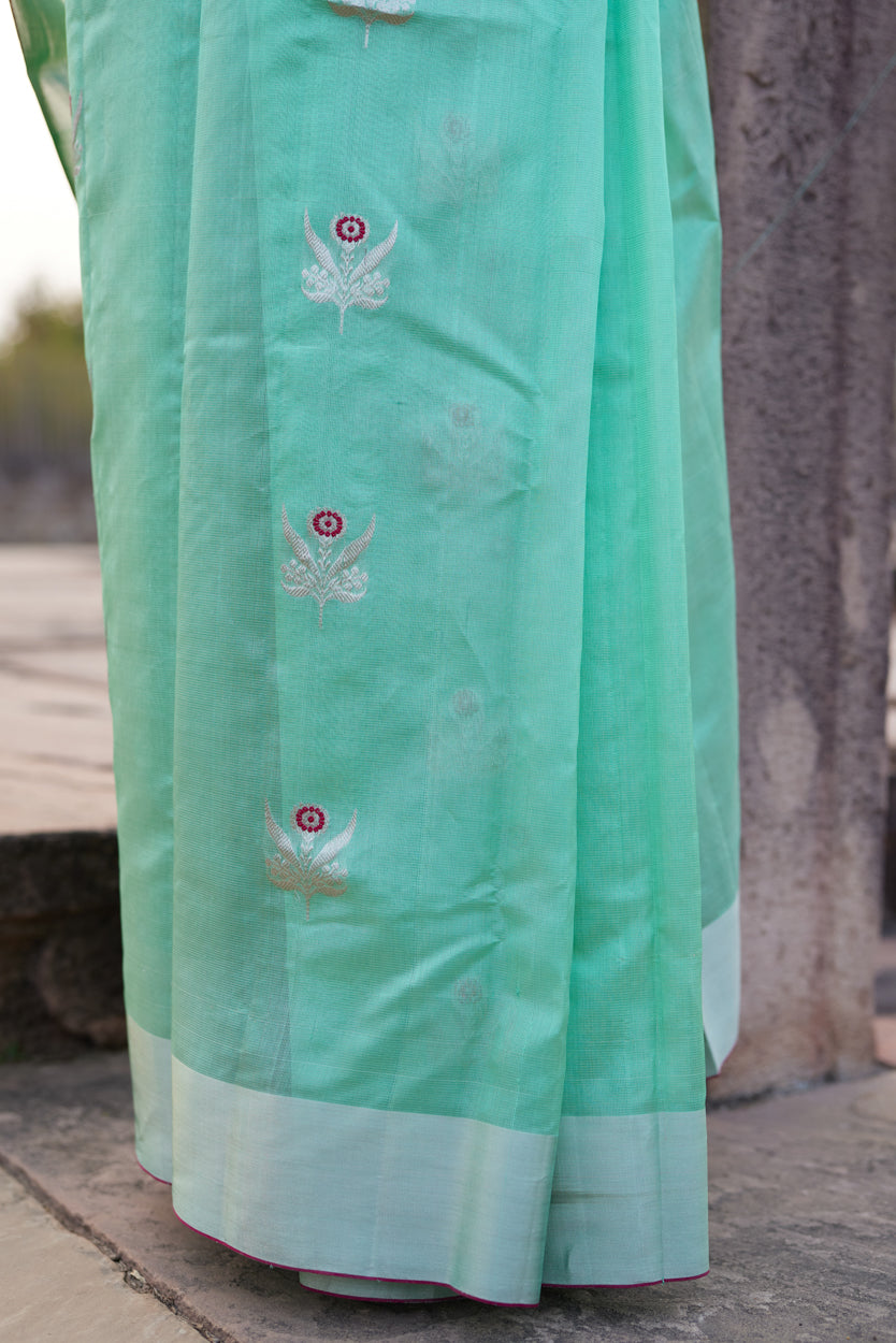 Akash Leela Pattu Silk Chanderi Saree