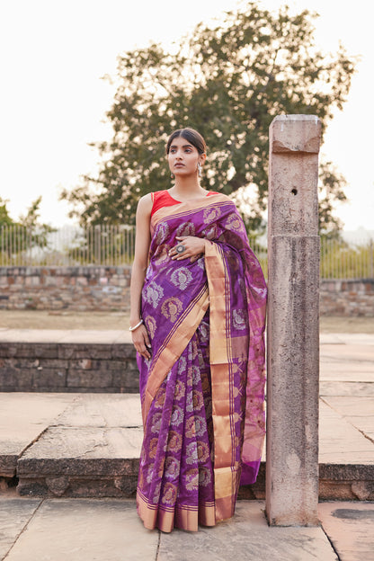 Shaam Shabnami Pattu Silk Chanderi Saree