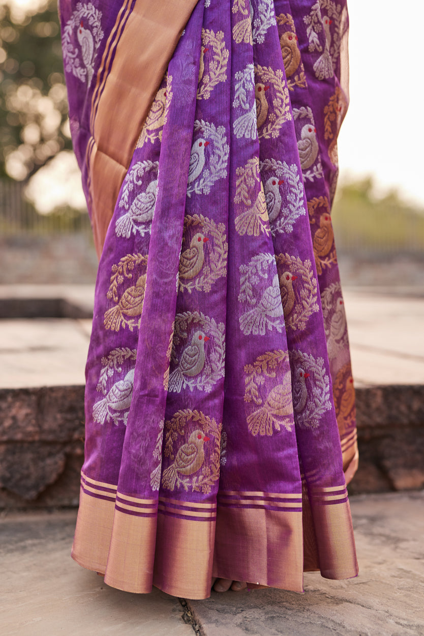 Shaam Shabnami Pattu Silk Chanderi Saree