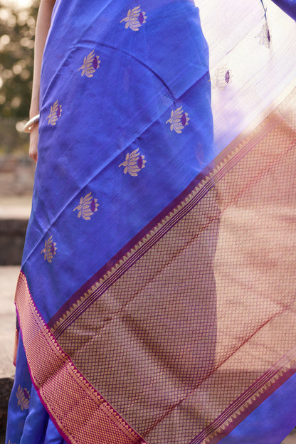 Neelani Shab Pattu Silk Chanderi Saree