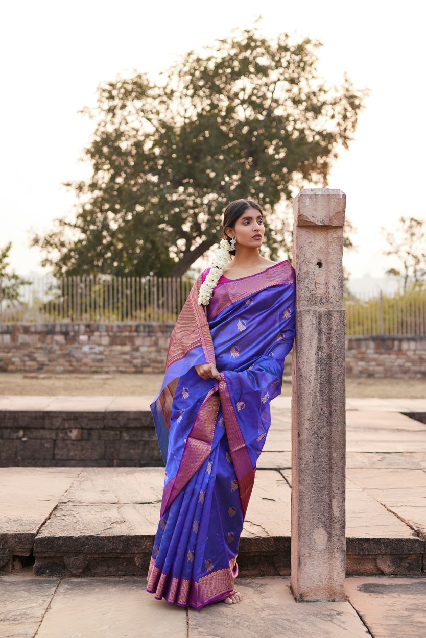 Neelani Shab Pattu Silk Chanderi Saree