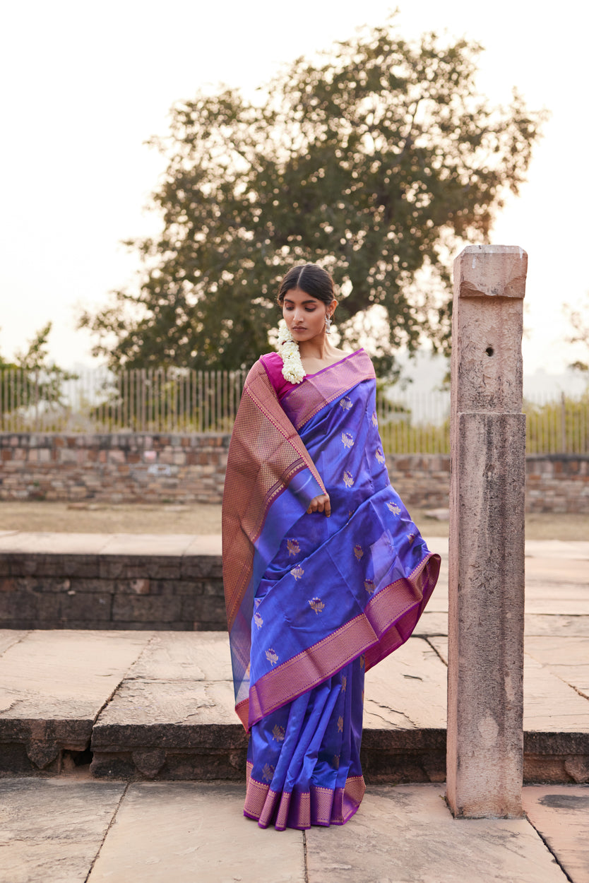 Neelani Shab Pattu Silk Chanderi Saree