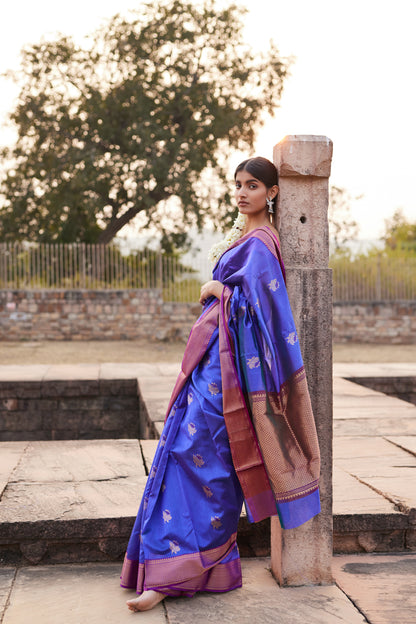 Neelani Shab Pattu Silk Chanderi Saree