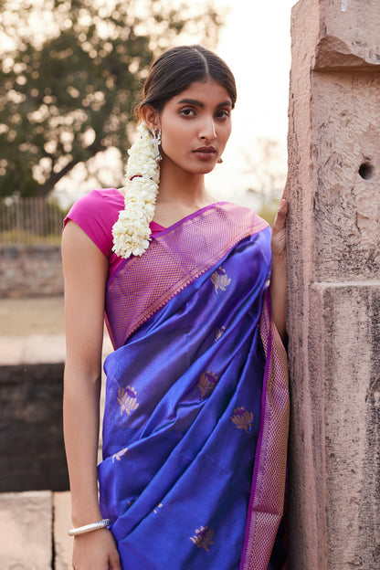 Neelani Shab Pattu Silk Chanderi Saree