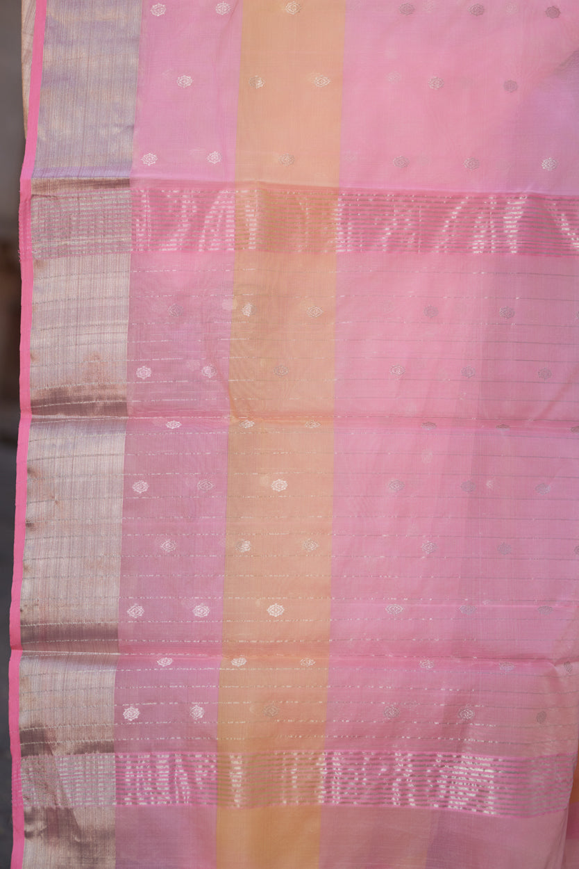Gulabi Aarzoo Kattan Silk Chanderi Saree