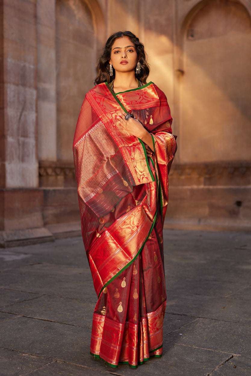 Zewar Gehna Kattan Silk Chanderi Saree