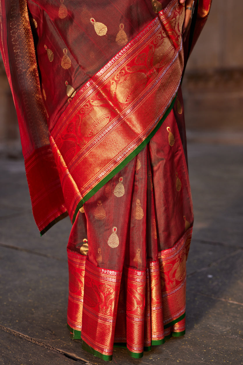 Zewar Gehna Kattan Silk Chanderi Saree