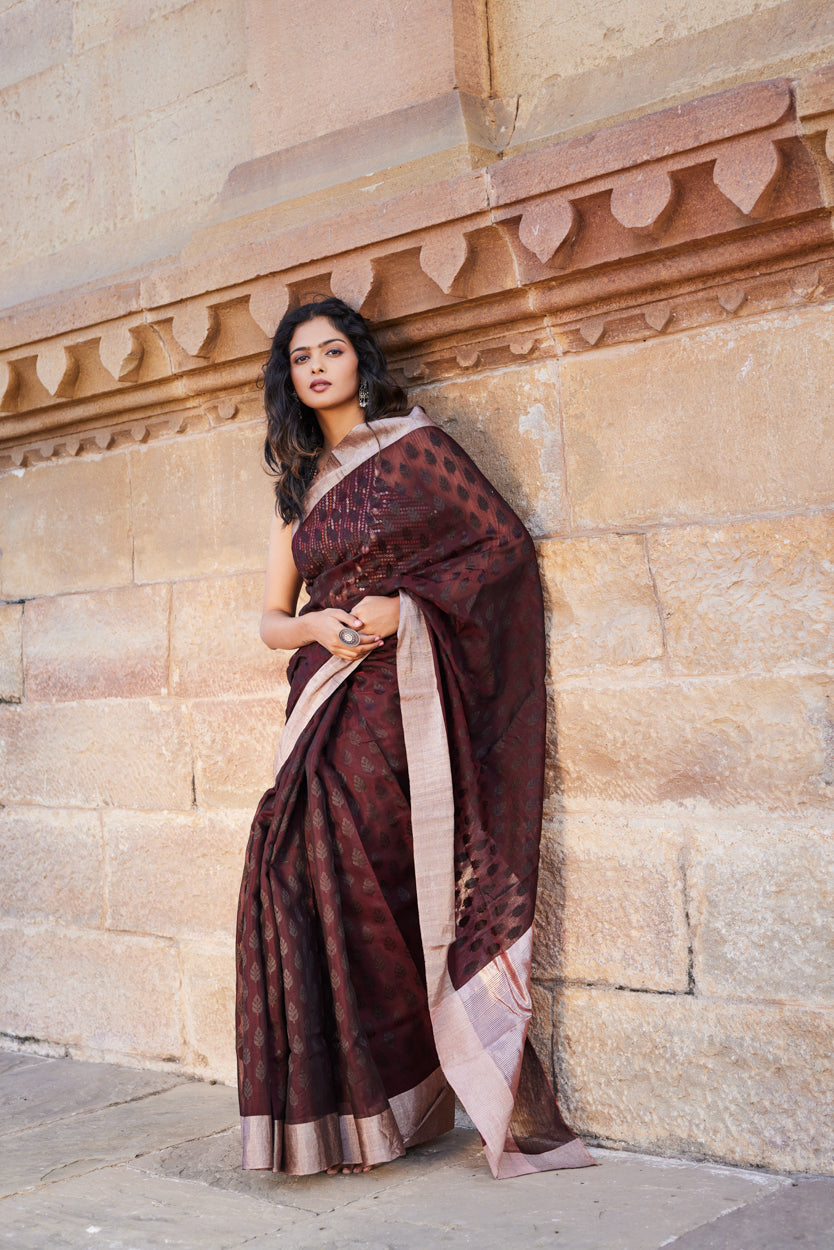 Mitti Ki Mehak Cotton Silk Chanderi Saree