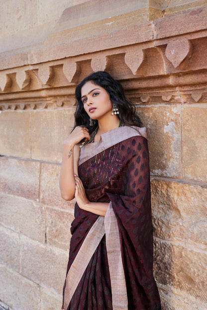 Mitti Ki Mehak Cotton Silk Chanderi Saree