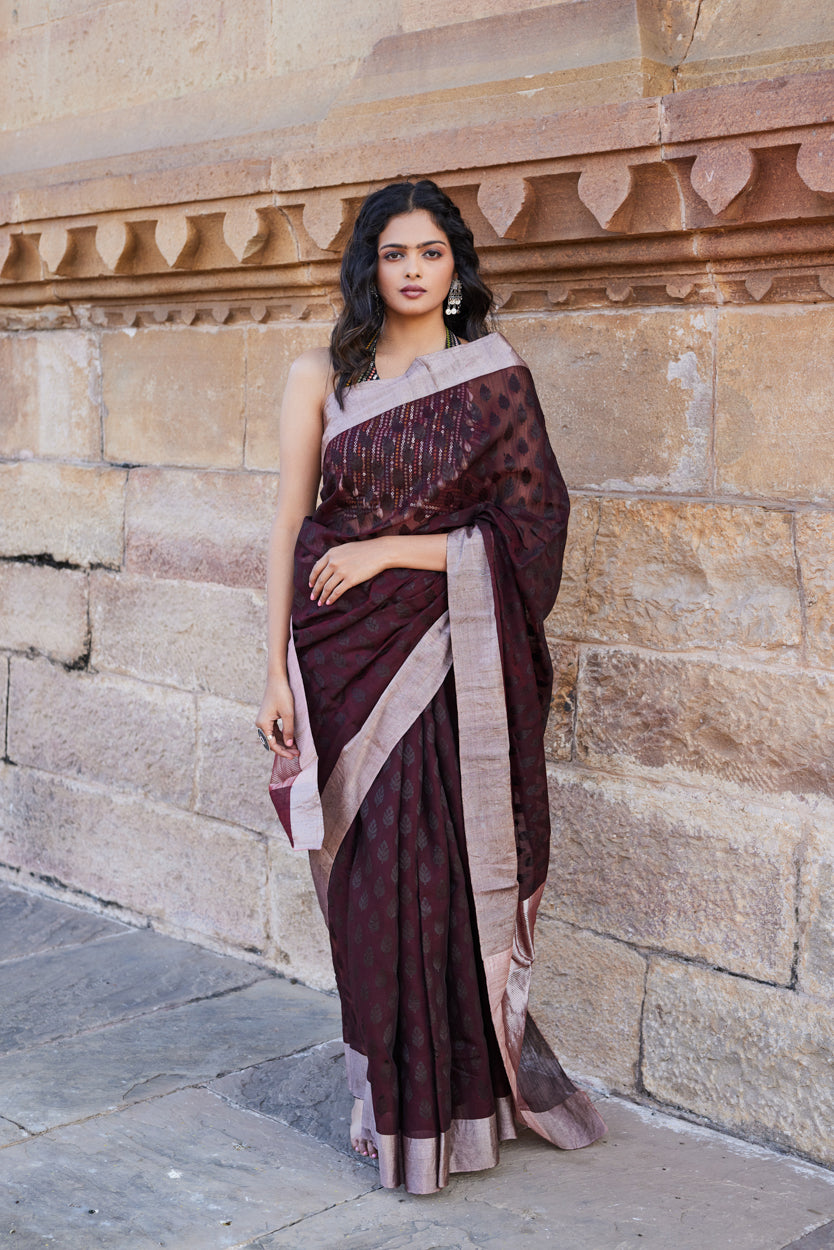 Mitti Ki Mehak Cotton Silk Chanderi Saree