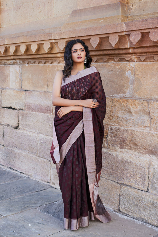 Mitti Ki Mehak Cotton Silk Chanderi Saree