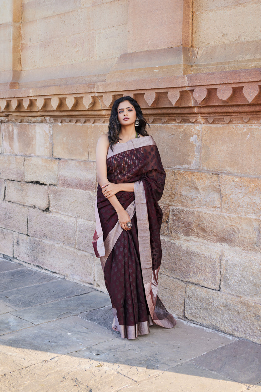 Mitti Ki Mehak Cotton Silk Chanderi Saree