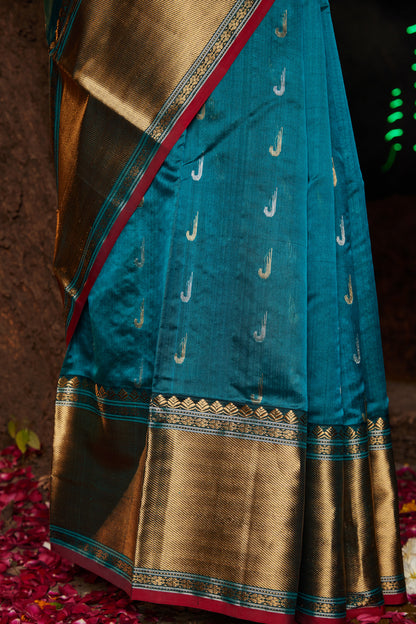 Falak Kanchi Border Pure Silk Chanderi Saree