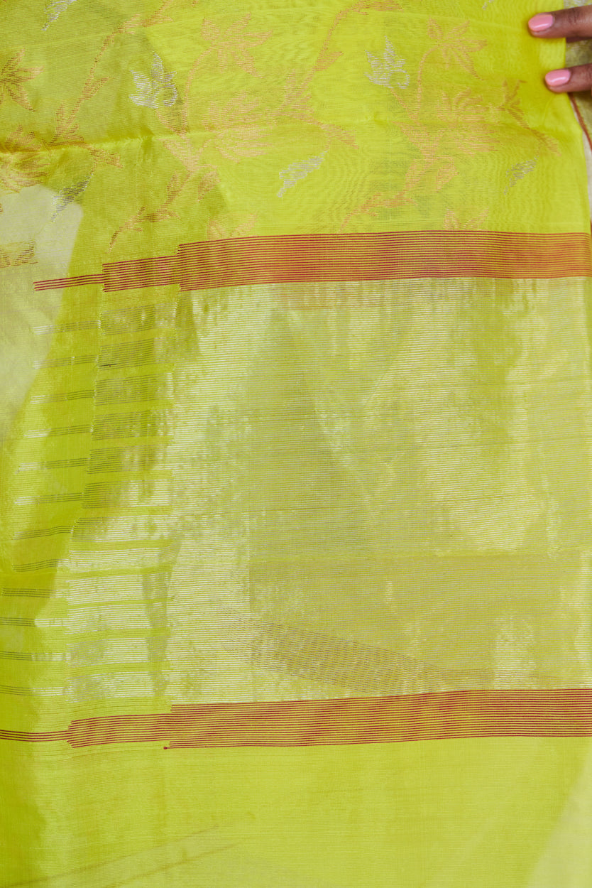 Surajmukhi Jaal Pattu Silk Chanderi Saree