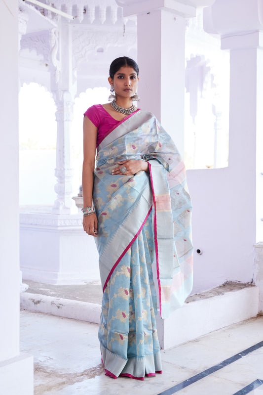 Kohi Noor Pattu Silk Chanderi Saree