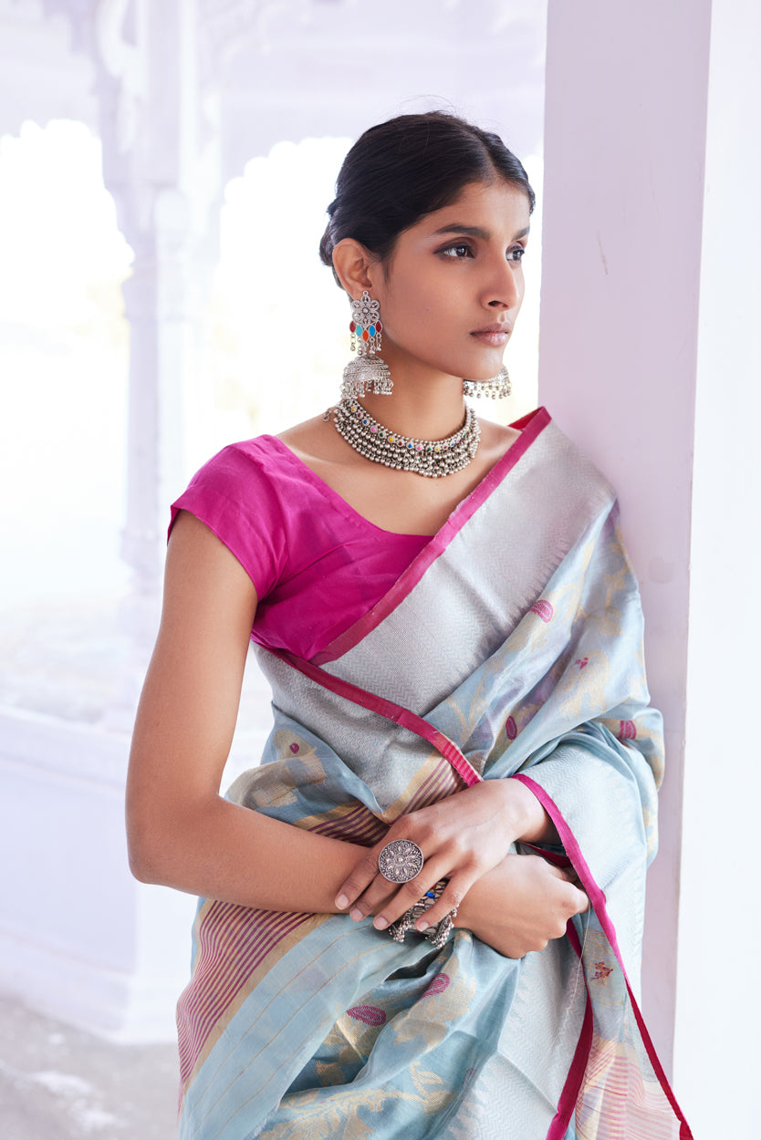 Kohi Noor Pattu Silk Chanderi Saree