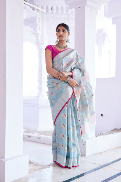 Kohi Noor Pattu Silk Chanderi Saree