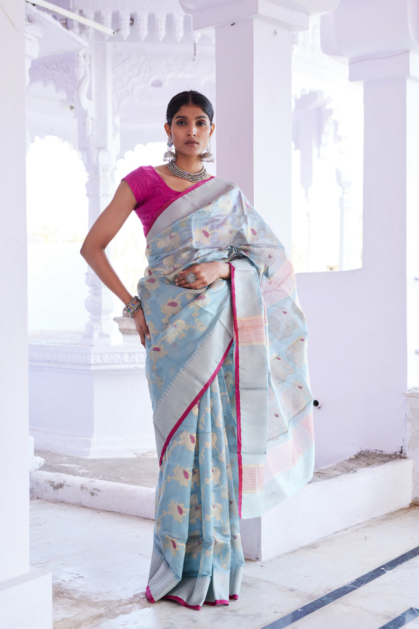 Kohi Noor Pattu Silk Chanderi Saree