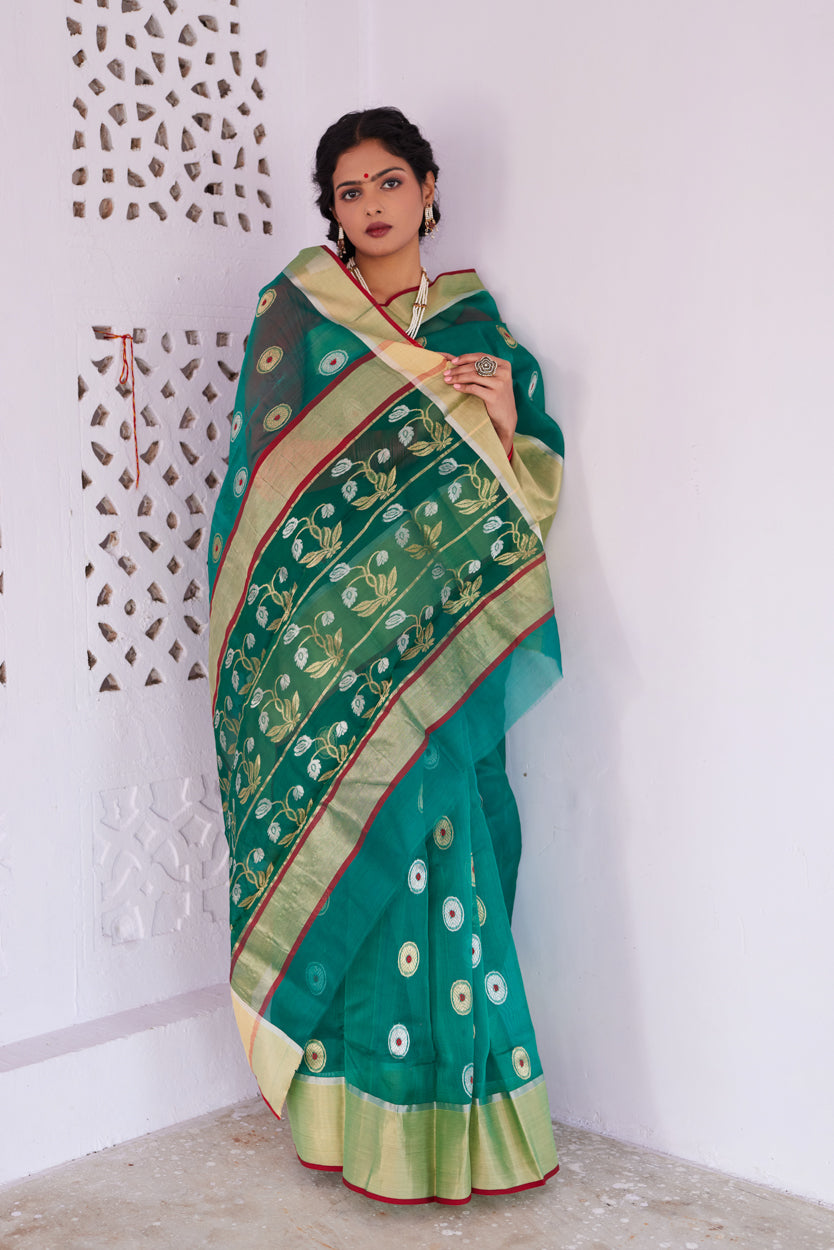 Madhubani Kattan Silk Chanderi Saree