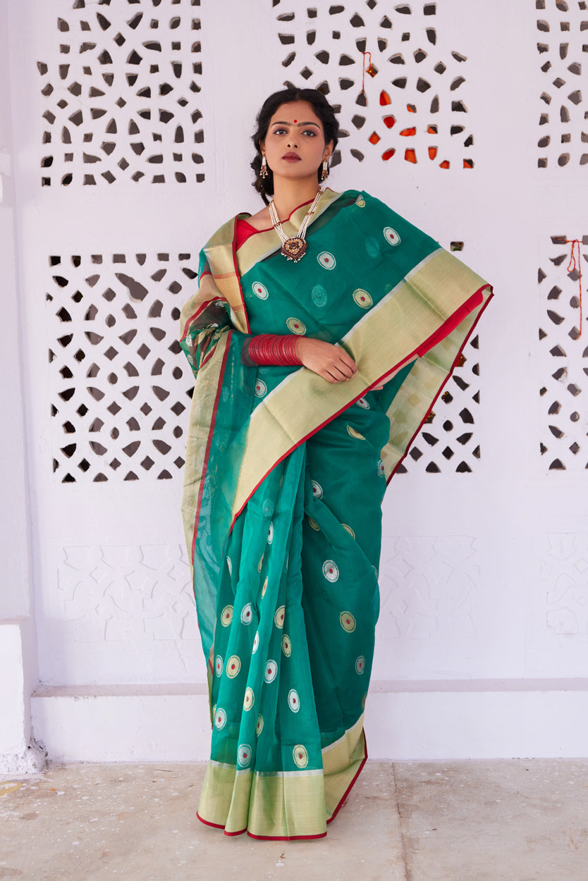 Madhubani Kattan Silk Chanderi Saree