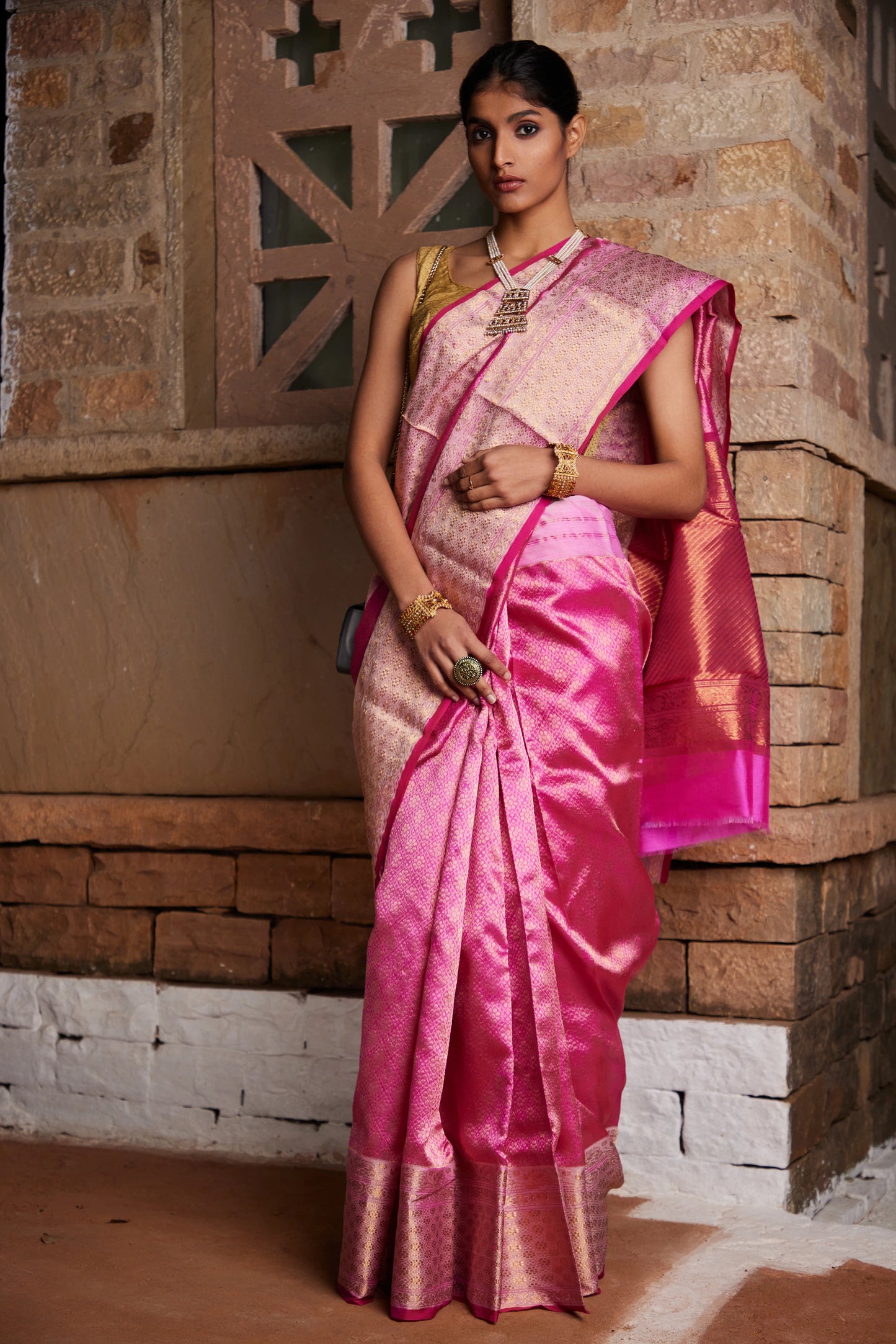 Ruhani Taraz Jaal Pure Silk Chanderi Saree