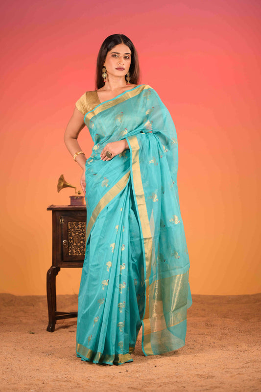 Neer Hansika Chanderi Cotton Silk Saree