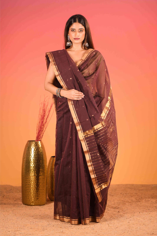 Mitti Noor Chanderi Cotton Silk Saree