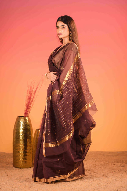 Mitti Noor Chanderi Cotton Silk Saree