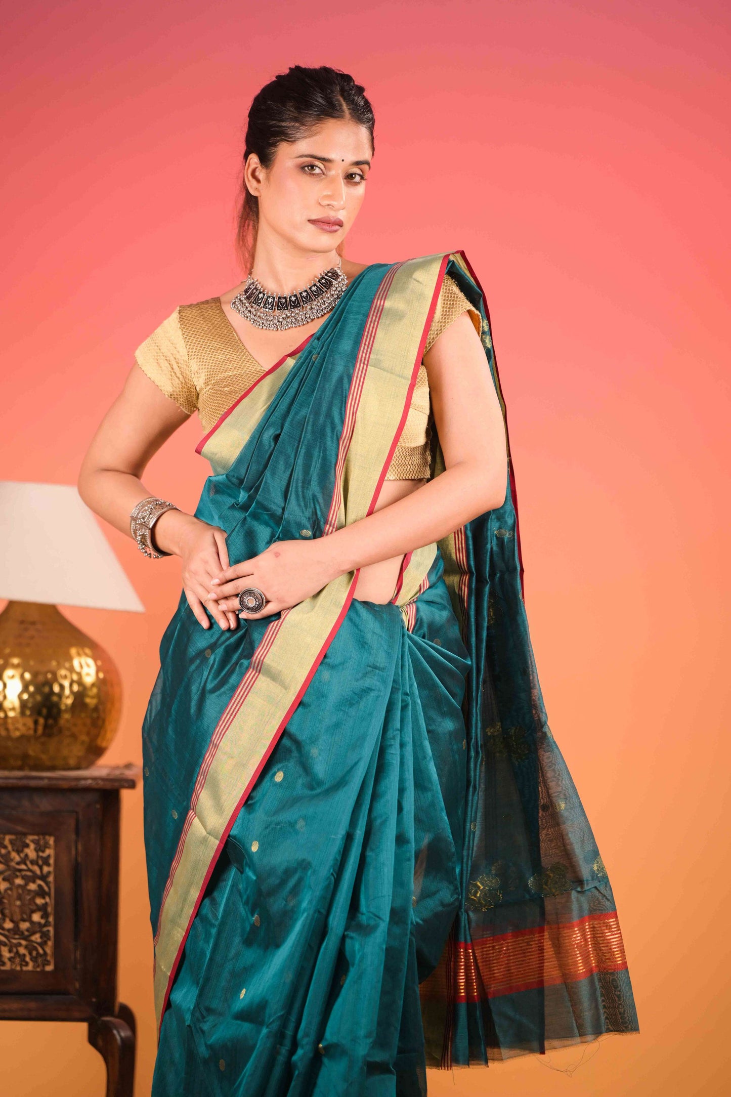 Rama Jyoti Chanderi Cotton Silk Saree