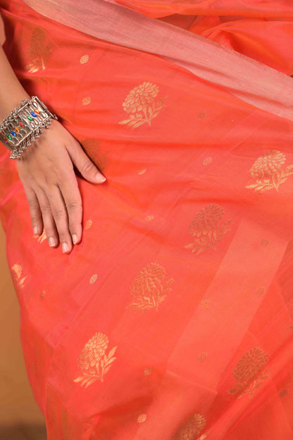 Aruna Nila Chanderi Cotton Silk Saree